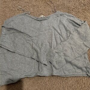 Aeropostale Gray Off-the-Shoulder Sweater